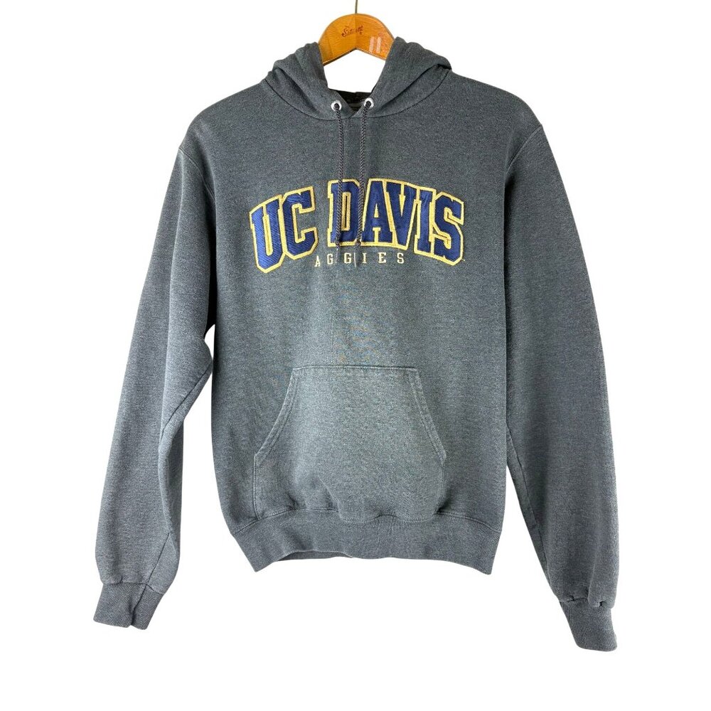 VTG Champion UC Davis Aggies Embroidered Hooded Pullover Sweatshirt, Women's Sma